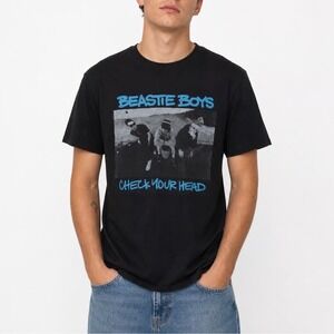 Beastie Boys Check Your Head Graphic T-Shirt Mens Medium Black Short Sleeve Tee